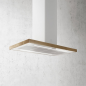 Preview: Elica BIO ISLAND WH/A/120x58 ROVERE - Inselhaube, Weiss/Eichenholz, Umluft/Abluft, 120 cm